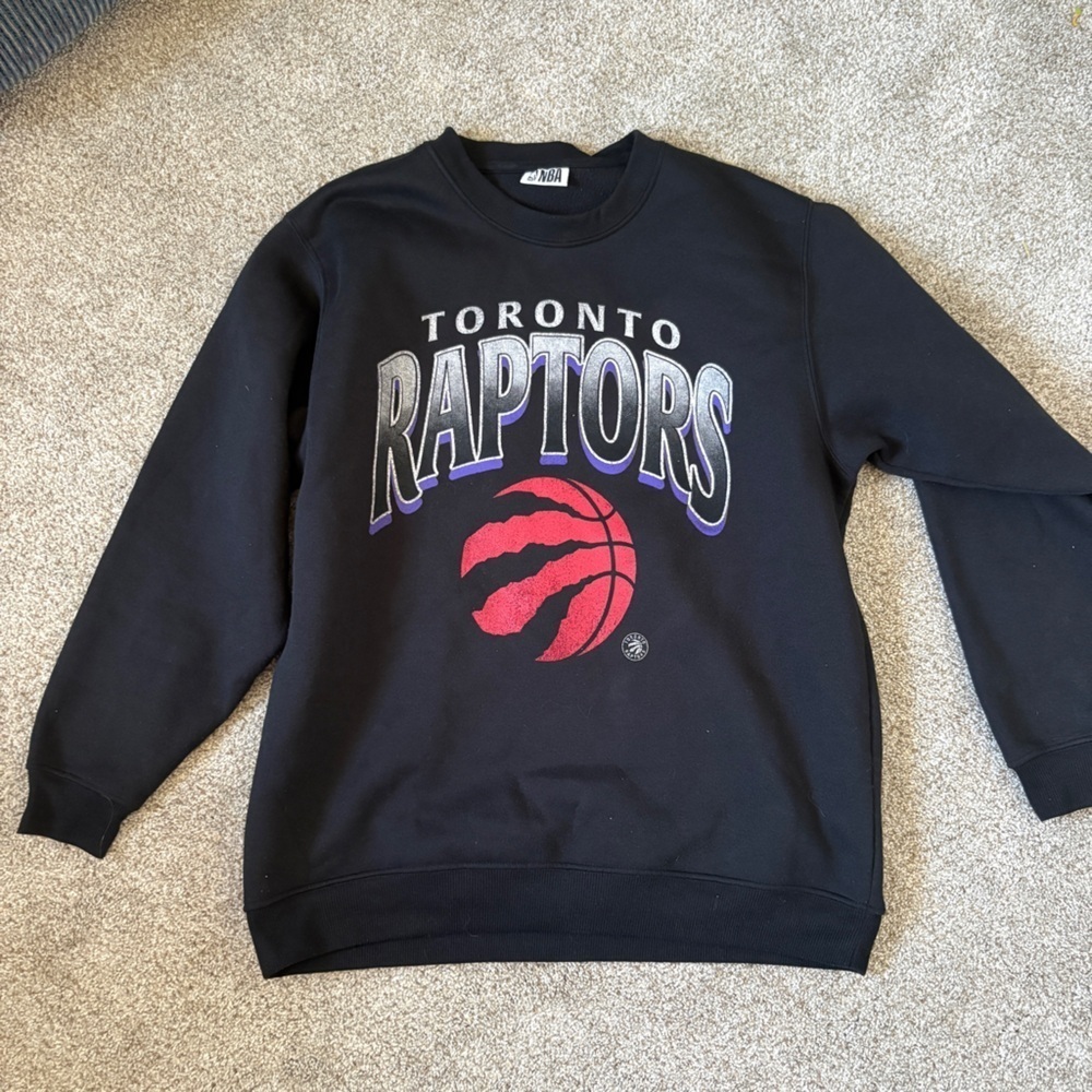 Toronto Raptors Crewneck Sweater Black Purple NBA Basketball no size tag 2024